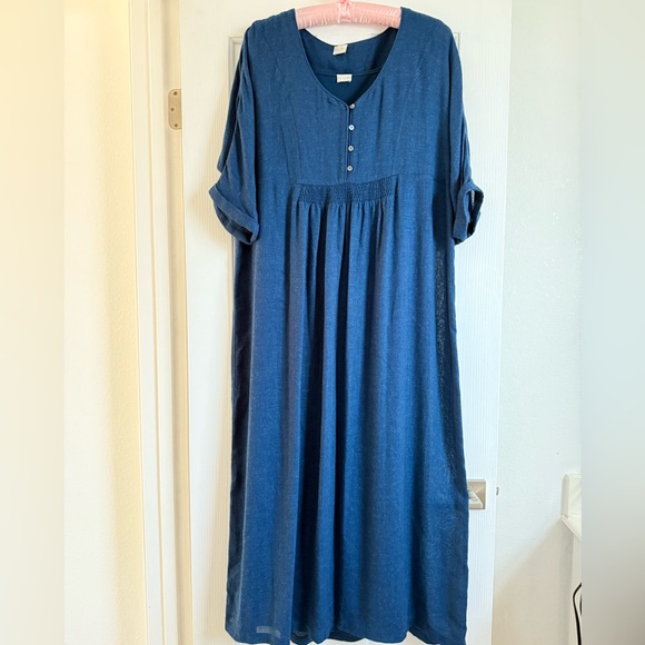Poetry Wool Blend Smocked Midi Dress US 14 NWOT - Picture 4 of 9